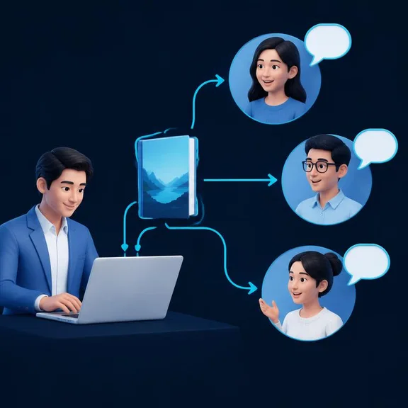 Minh họa: sản phẩm kết nối đến nhóm người quan tâm và mở ra cuộc trò chuyện.